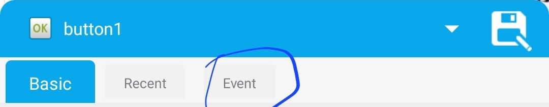 Event button&#39;s location